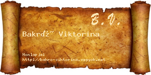Bakró Viktorina névjegykártya
